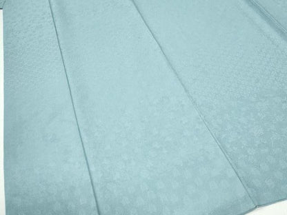 平和屋着物●上質な色無地　花唐草地紋　浅縹色　正絹　逸品　CABG0494yc