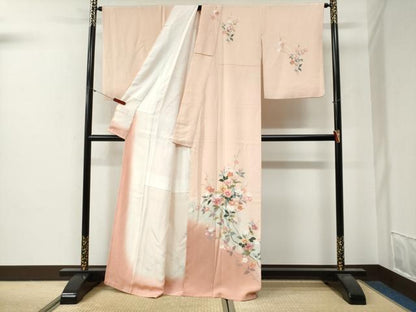 平和屋着物●訪問着　友禅　枝花文　暈し染め　正絹　逸品　CABG0496yc