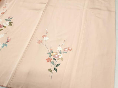 平和屋着物●訪問着　友禅　枝花文　暈し染め　正絹　逸品　CABG0496yc