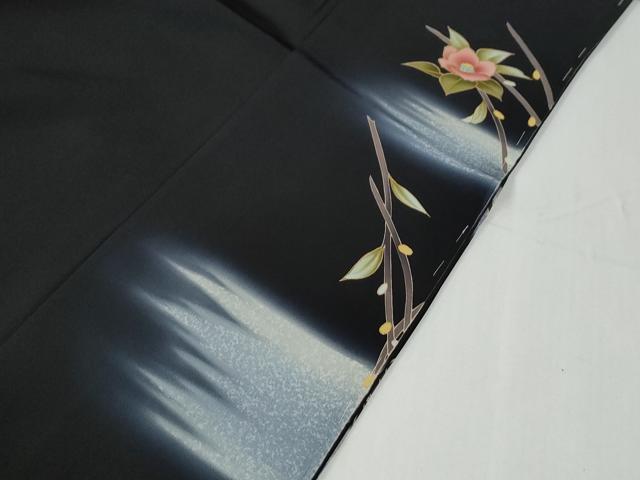 平和屋着物●豪華黒留袖　作家物　人物枝花文　暈し染め　金彩　仮絵羽　正絹　逸品　未使用　CABG0502yc