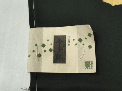 平和屋着物●豪華黒留袖　大名行列　本金箔　仮絵羽　正絹　逸品　未使用　CABG0507yc