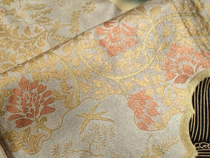 平和屋着物●豪華黒留袖　更紗花唐草文　暈し染め　金彩　仮絵羽　正絹　逸品　未使用　CABG0508yc