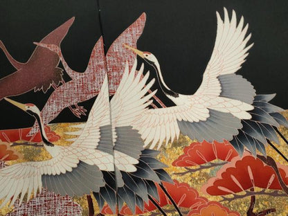 平和屋着物●豪華黒留袖　作家物　焼箔絵巻　金彩　仮絵羽　正絹　逸品　未使用　CABG0512yc