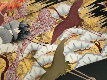 平和屋着物●豪華黒留袖　作家物　焼箔絵巻　金彩　仮絵羽　正絹　逸品　未使用　CABG0512yc