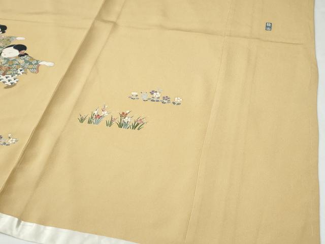 平和屋着物●訪問着　作家物　童子遊び　金彩　仮絵羽　正絹　逸品　未使用　CABG0514yc
