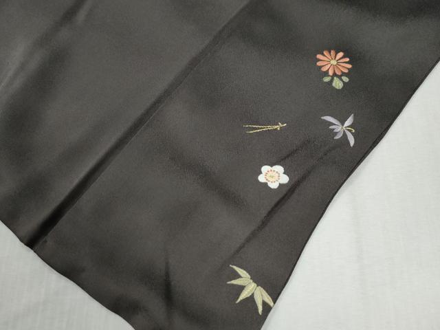 平和屋着物●上質な色無地　霞地紋　丼鼠色　正絹　逸品　未使用　CABG0516yc
