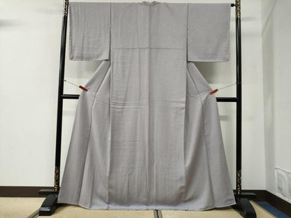 平和屋着物●上質な色無地　紋意匠　薄梅鼠色　正絹　逸品　未使用　CABG0518yc