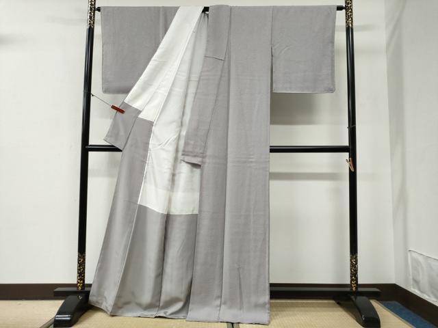 平和屋着物●上質な色無地　紋意匠　薄梅鼠色　正絹　逸品　未使用　CABG0518yc
