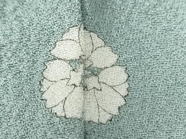 平和屋着物●上質な色無地　舞花弁地紋　藍白色　正絹　逸品　未使用　CABG0520yc