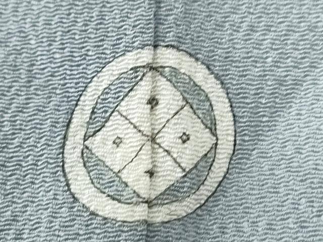 平和屋着物●上質な色無地　灰青色　鬼しぼ縮緬　正絹　逸品　CABG0524yc