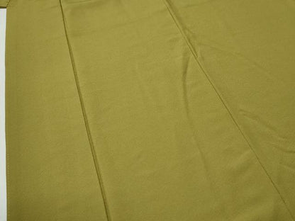 平和屋着物●上質な色無地　菜種油色　正絹　逸品　CABG0526yc