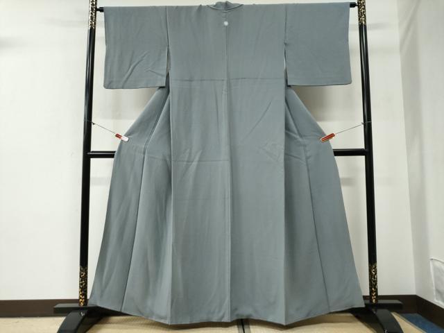 平和屋着物●上質な色無地　鼠色　正絹　逸品　CABG0529yc