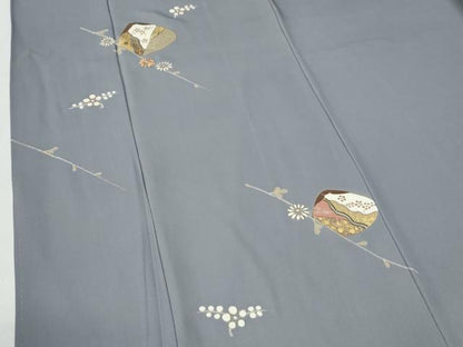 平和屋着物●訪問着　駒刺繍　貝合わせ枝花文　金彩　正絹　逸品　CABG0538yc