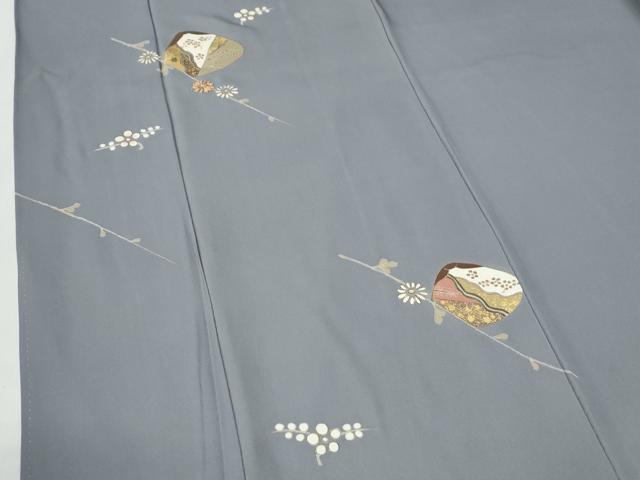 平和屋着物●訪問着　駒刺繍　貝合わせ枝花文　金彩　正絹　逸品　CABG0538yc