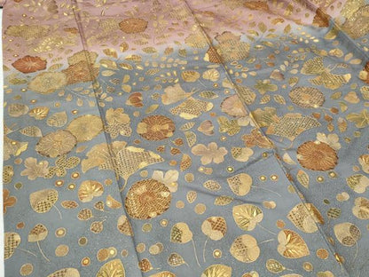 平和屋着物●中国三大刺繍　スワトウ刺繍　訪問着　辻が花　暈し染め　金通し地　正絹　逸品　CABG0541yc