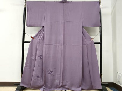 平和屋着物●色留訪問着　青海波花地紋　浅紫色　正絹　逸品　CABG0542yc