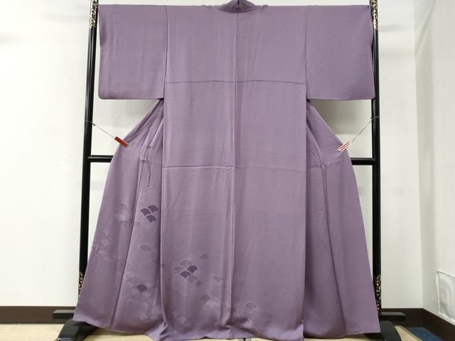 平和屋着物●色留訪問着　青海波花地紋　浅紫色　正絹　逸品　CABG0542yc