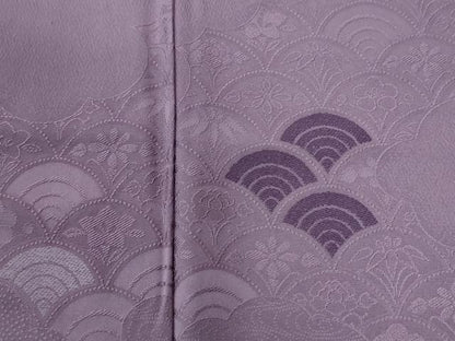 平和屋着物●色留訪問着　青海波花地紋　浅紫色　正絹　逸品　CABG0542yc