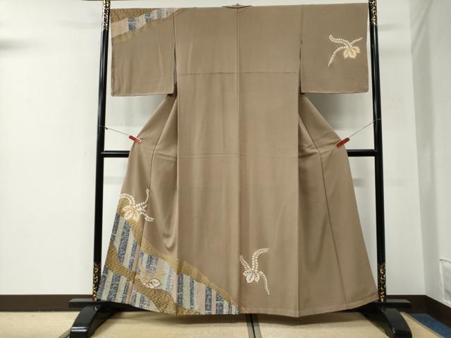 平和屋着物●訪問着　竹並び吉祥桐文　金彩　正絹　逸品　CABG0544yc