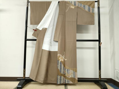 平和屋着物●訪問着　竹並び吉祥桐文　金彩　正絹　逸品　CABG0544yc