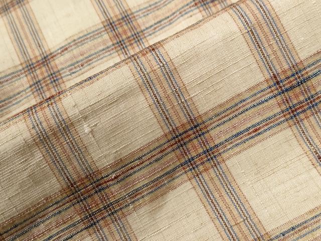 平和屋着物●上質な紬　格子　正絹　逸品　未使用　CABG0547yc