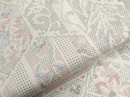 平和屋着物●本場大島紬　白大島　9マルキ　吉祥花唐草文　正絹　逸品　CABG0558yc
