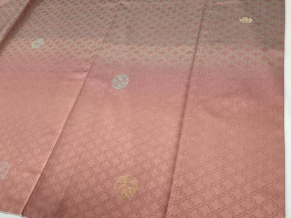 平和屋着物●色留訪問着　作家物　松皮菱松竹梅丸文　暈し染め　金糸　ロング丈　正絹　逸品　CABG0560yc
