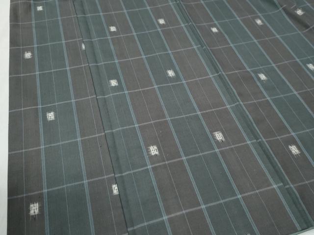 平和屋着物●上質な紬　彩景譜　格子　反端付き　正絹　逸品　CABG0562yc