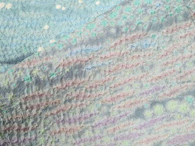 平和屋着物●十日町 名門 滝泰謹製 中国三大刺繍 相良刺繍 訪問着 朧染め 重ね絞り 辻が花 暈し染め 金通し地 鈴乃屋扱い 逸品 CABG0564yc