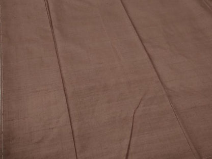 平和屋着物●結城紬　奥順　はたおり娘　色無地　梅染色　証紙付き　正絹　逸品　未使用　CABG0567yc