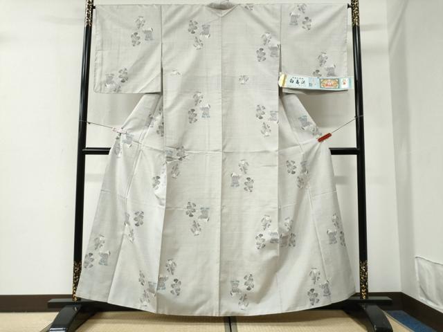 平和屋着物●本場大島紬　白大島　9マルキ　白寿泥　童子遊び　むらなが謹製　ますいわ屋扱い　証紙付き　正絹　逸品　未使用　CABG0568yc