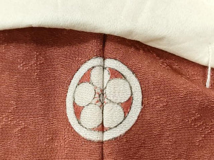 平和屋着物●上質な色無地　文字地紋　団十郎茶色　正絹　逸品　未使用　CABG0570yc