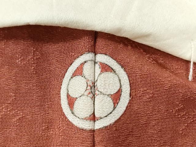 平和屋着物●上質な色無地　文字地紋　団十郎茶色　正絹　逸品　未使用　CABG0570yc