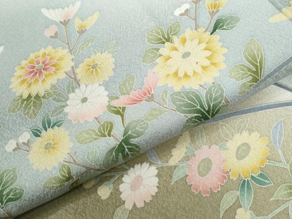 平和屋着物●訪問着　友禅　草花文　暈し染め　正絹　逸品　CABG0571yc