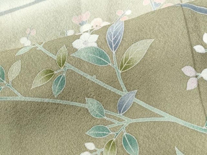 平和屋着物●訪問着　友禅　草花文　暈し染め　正絹　逸品　CABG0571yc