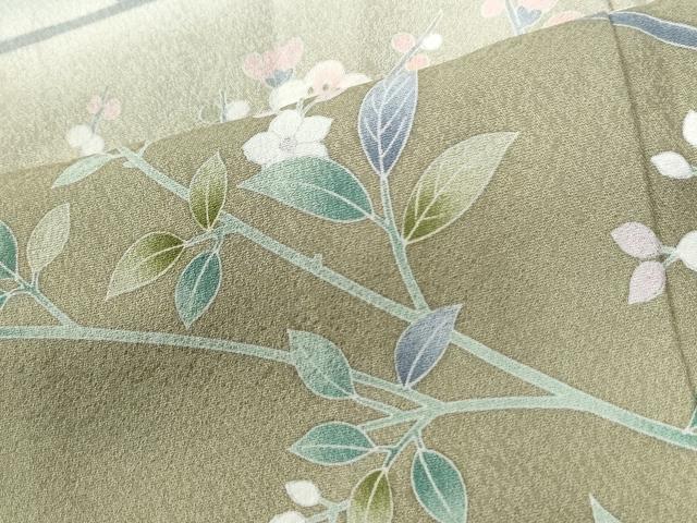 平和屋着物●訪問着　友禅　草花文　暈し染め　正絹　逸品　CABG0571yc