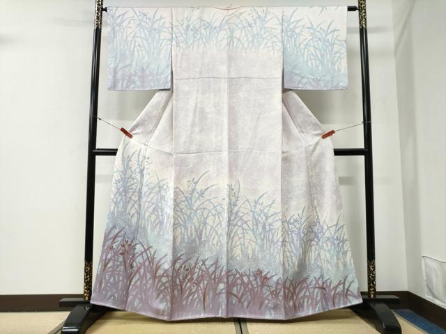平和屋着物●訪問着　草木シルエット　暈し染め　金彩　正絹　逸品　CABG0572yc