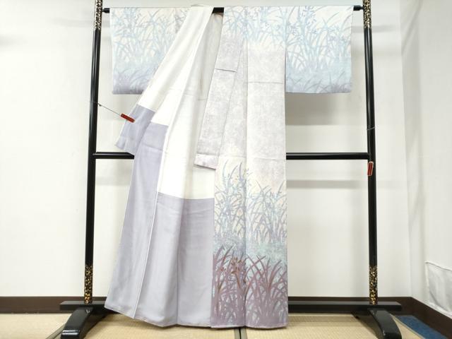 平和屋着物●訪問着　草木シルエット　暈し染め　金彩　正絹　逸品　CABG0572yc