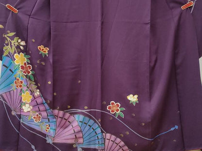 平和屋着物●豪華振袖　檜扇舞桜文　金彩　正絹　逸品　CABG0579yc