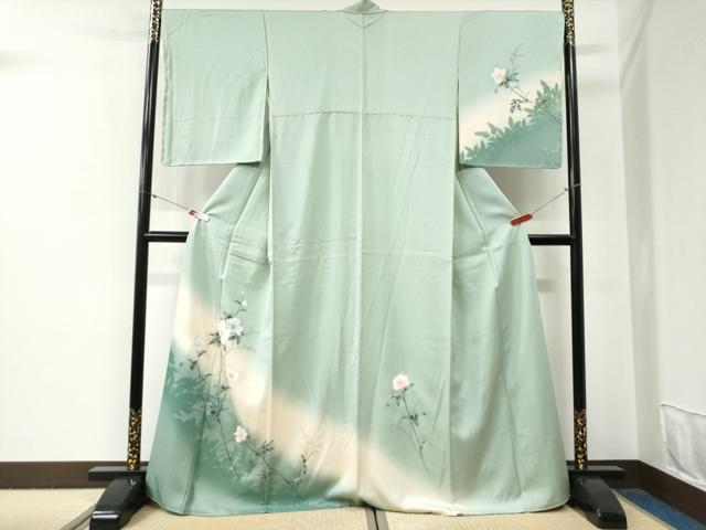 平和屋着物●訪問着　枝花文　暈し染め　正絹　逸品　未使用　CABG0581yc