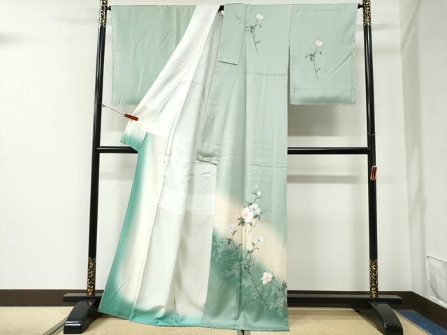 平和屋着物●訪問着　枝花文　暈し染め　正絹　逸品　未使用　CABG0581yc