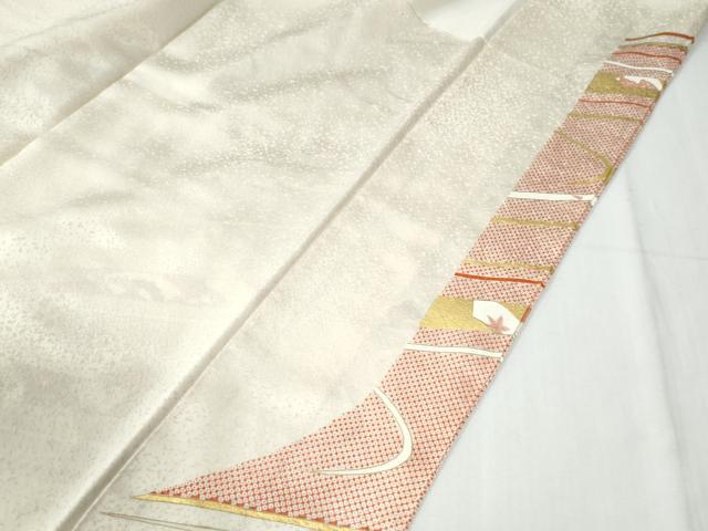 平和屋着物●訪問着　駒刺繍　鬘帯地紙吉祥花文　金彩　正絹　逸品　CABG0586yc