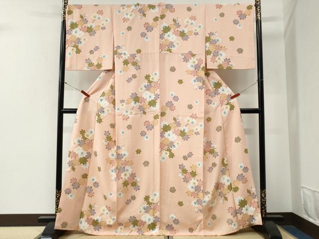 平和屋着物●上質な小紋　楓文　正絹　逸品　CABG0588yc