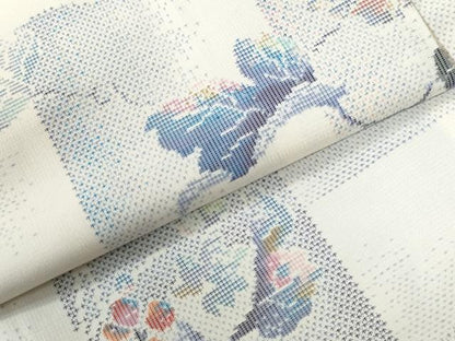 平和屋着物●本場大島紬　白大島　9マルキ　南天文　正絹　逸品　未使用　CABG0590yc