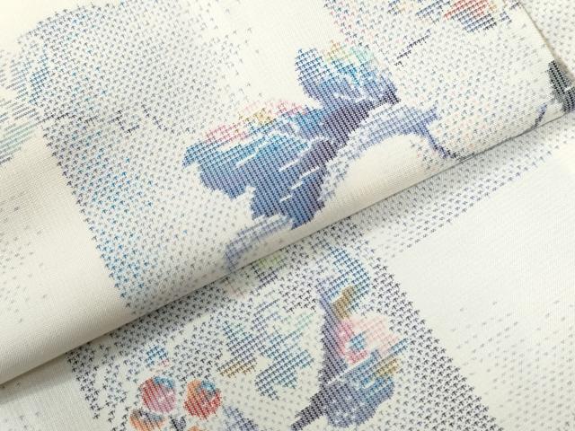 平和屋着物●本場大島紬　白大島　9マルキ　南天文　正絹　逸品　未使用　CABG0590yc