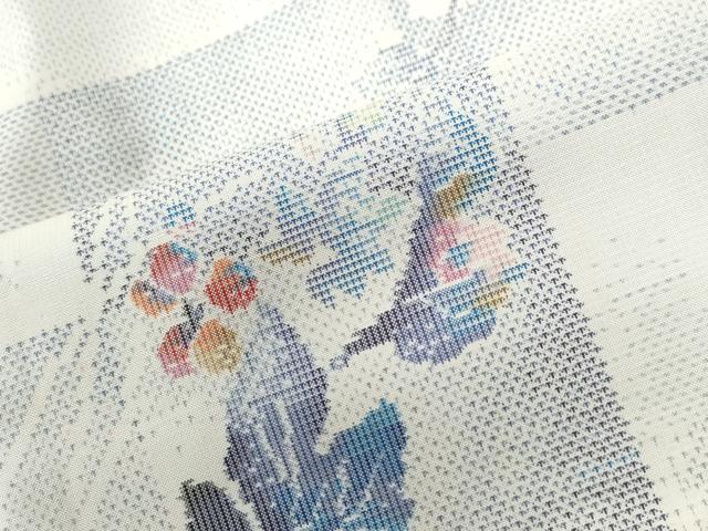 平和屋着物●本場大島紬　白大島　9マルキ　南天文　正絹　逸品　未使用　CABG0590yc
