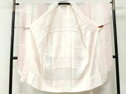 平和屋着物●振袖用長襦袢　無双仕立て　鼓花地紋　暈し染め　正絹　逸品　CABG0593yc