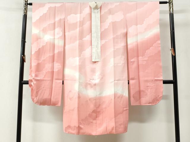 平和屋着物●振袖用長襦袢　袷　雲取り地紋　暈し染め　正絹　逸品　未使用　CABG0594yc