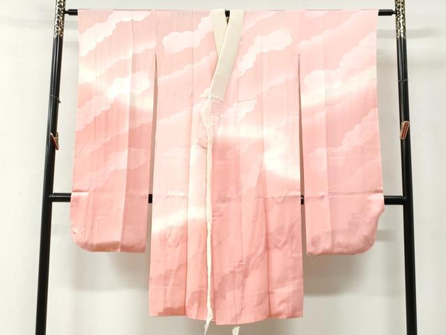 平和屋着物●振袖用長襦袢　袷　雲取り地紋　暈し染め　正絹　逸品　未使用　CABG0594yc