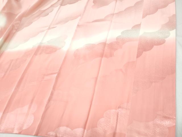 平和屋着物●振袖用長襦袢　袷　雲取り地紋　暈し染め　正絹　逸品　未使用　CABG0594yc
